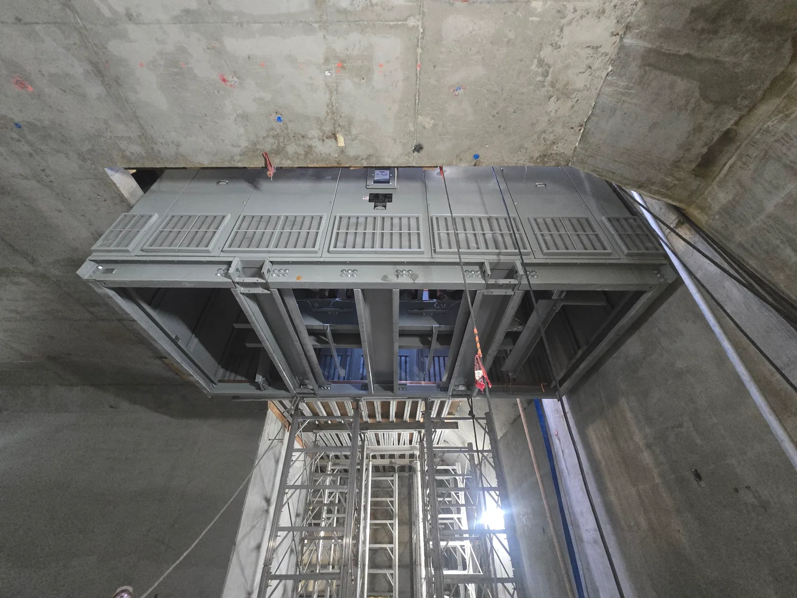 Transformer rectifier positioned inside a Purple Line infrastructure facility